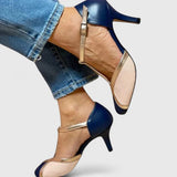 Tímea – színblokkos T-pántos pumps