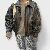 Judit - Leopárd mintás vintage farmernadrág