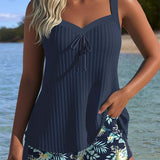 Flóra – trópusi tankini sortnadrággal