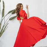 Lilla – buggyos ujjú midiruha