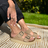 Csilla - Kétpántos platform papucs