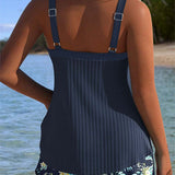 Flóra – trópusi tankini sortnadrággal