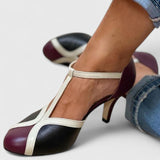 Tímea – színblokkos T-pántos pumps