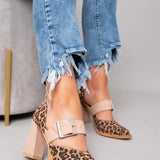 Ilona – leopárdmintás blokksarkú slingback