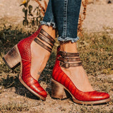 Nóra – bőr blokksarkú pumps bokapánttal