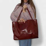 Bianka – fényes bőr shopper táska